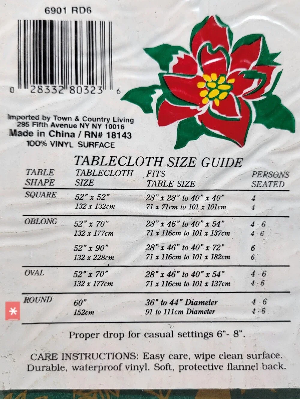 Town & Country Christmas TABLECLOTH 60